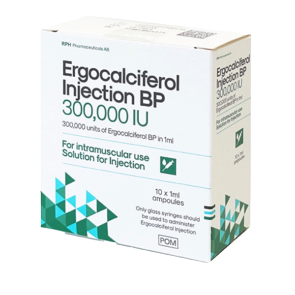 Ergocalciferol (Vitamin D) 300,000iu Injections (Pack Size 10)