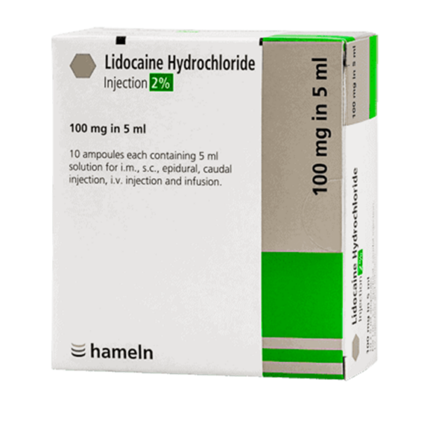 Lidocaine 2% Ampoules 5ml (Pack Size 10)