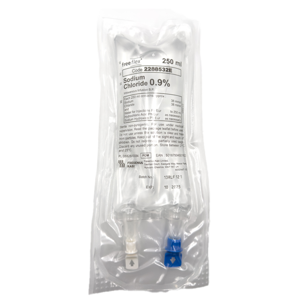 Sodium Chloride 0.9% IV Bag 250ml (Single)