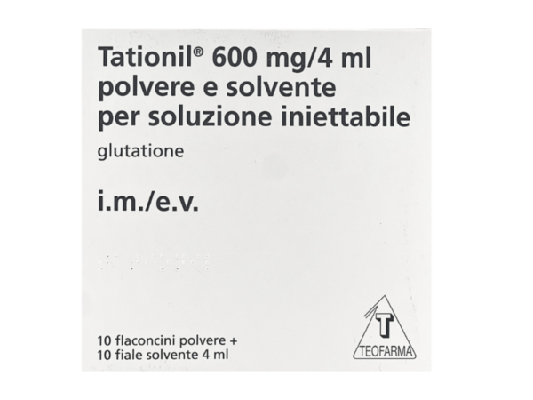 Tationil (Glutathione) 600mg/4ml Powder + Solvent (Pack Size 10)